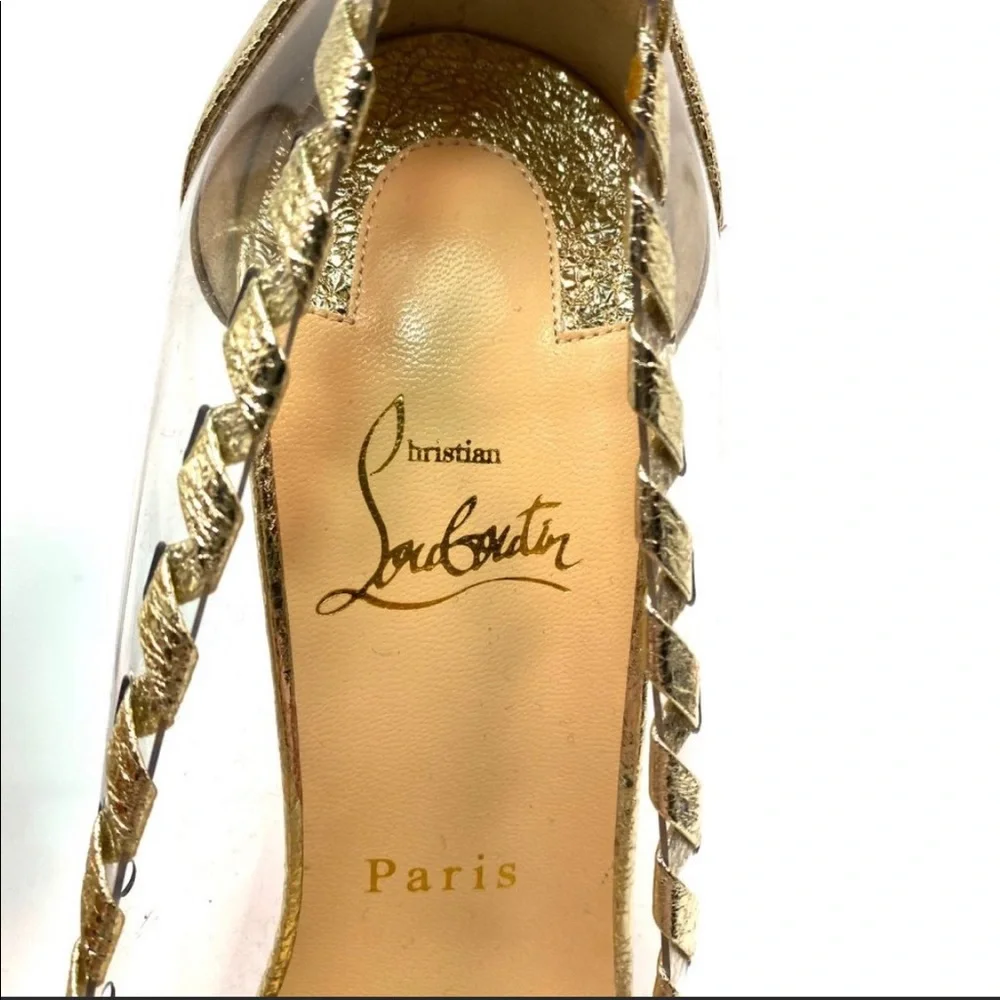 🔥Christian Louboutin Hargaret 120 Metallic PVC🔥 - Picture 5 of 6